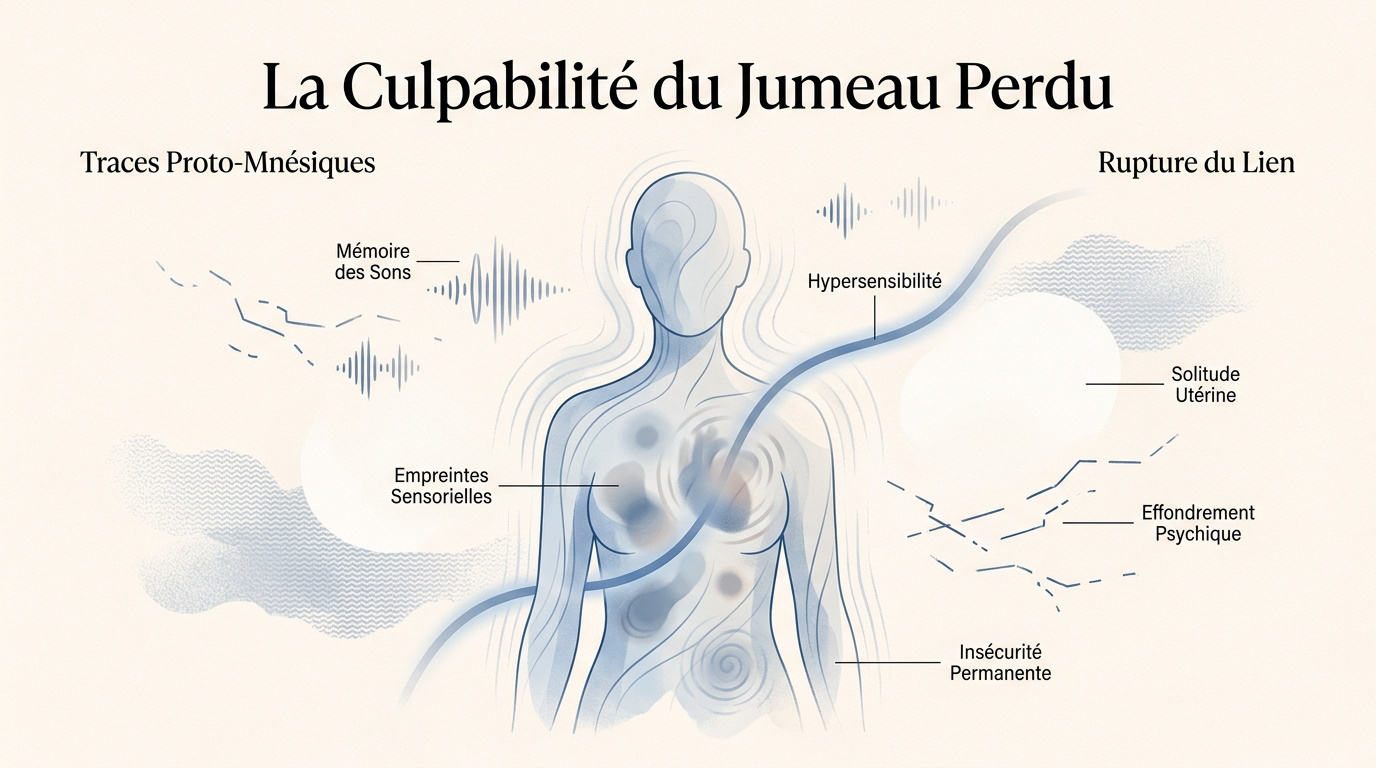 Illustration symbolique de la mémoire cellulaire et du lien gémellaire in utero